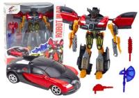 Opakowanie Robot auto 2w1 Transformacja akcesoria czerwony