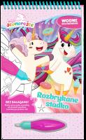 Rozbrykane stadko. Moje Jednorożce. Wodne kolorowanie. Autor: Opracowanie zbiorowe. SmakLiter.pl Okładka książki Rozbrykane stadko. Moje Jednorożce. Wodne kolorowanie