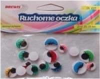 Opakowanie Ruchome oczka z kolorowymi rzęsami 16szt