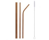 Opakowanie Rurki metalowe róż.-złote, zgięta, prosta+szczotka