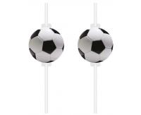 Opakowanie Rurki słomki z medalionem Football Party 4szt