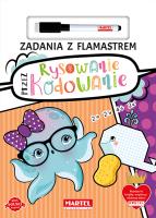 Rysowanie przez kodowanie. Zadania z flamastrem. Autor: Katarzyna Salamon. SmakLiter.pl Okładka książki Rysowanie przez kodowanie. Zadania z flamastrem