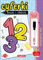 Rysuję i zmazuję. Cyferki z flamastrem. Autor: Katarzyna Salamon. SmakLiter.pl Okładka książki Rysuję i zmazuję. Cyferki z flamastrem