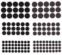 Opakowanie Rzepy samoprzylepne okrągłe czarne 69szt mix