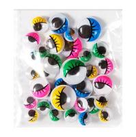 Opakowanie Samporzylepne ruchome oczka z rzęsami kolorowe 36 szt.