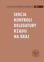 Okładka książki Sekcja Kontroli Delegatury Rządu na Kraj