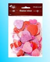 Opakowanie Serca brokatowe czerwono-różowe 88szt