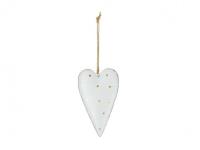 Opakowanie Serce zawieszka metalowa biała 6,5cm