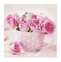 Opakowanie Serwertki Róże w filiżance 33x33cm 20szt