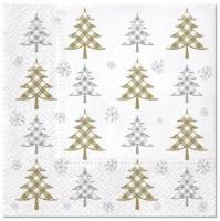 Opakowanie Serwetki Choinki srebrno-złote 33x33cm 20szt