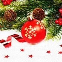 Opakowanie Serwetki Czerwona bombka 33x33cm 20szt