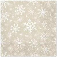 Opakowanie Serwetki Płatki śniegu beżowe 33x33cm 20szt