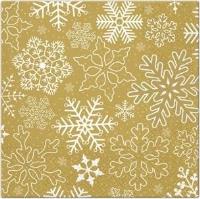 Opakowanie Serwetki Płatki śniegu złote 33x33cm 20szt