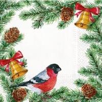 Opakowanie Serwetki Ramka z dzwonkami 33x33cm 20szt