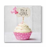 Opakowanie Serwetki Różowa babeczka 33x33cm 20szt