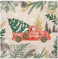 Opakowanie Serwetki Świąteczne auto vintage 33x33cm 20szt