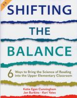 Shifting the Balance, Grades 3-5. Autor: Cunningham Katie, Burkins Jan, Yates Kari. SmakLiter.pl Okładka książki Shifting the Balance, Grades 3-5