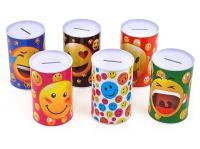 Opakowanie Skarbonka metalowa buźki 13x8cm MIX