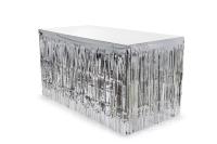 Opakowanie Skirting foliowy z frędzlami srebrny 300x80cm