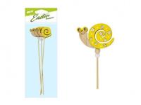 Opakowanie Ślimak na patyku koronka żółty 28cm 3szt