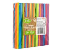 Opakowanie Słomki papierowe tęczowe MIX 197x6mm 250szt