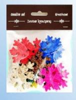 Śnieżynki z pianki brokatowej kolorowe ok 30szt. Wydawca: Galeria Hobby. SmakLiter.pl Opakowanie Śnieżynki z pianki brokatowej kolorowe ok 30szt