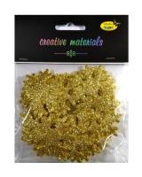 Śnieżynki z pianki brokatowej złote ok 30szt. Wydawca: Galeria Hobby. SmakLiter.pl Opakowanie Śnieżynki z pianki brokatowej złote ok 30szt