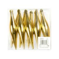 Opakowanie Sople w PVC 15cm złote 10szt