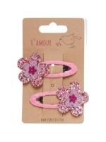 Opakowanie Spinki z brokatowym kwiatkiem