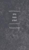 Spis paru strat. Autor: Schalansky Judith. SmakLiter.pl Okładka książki Spis paru strat
