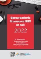 Sprawozdanie finansowe NGO za rok 2022. Autor: Trzpioła Katrzyna, Liżewski Sławomir. SmakLiter.pl Okładka książki Sprawozdanie finansowe NGO za rok 2022