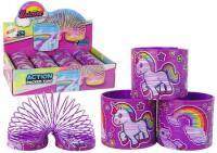 Sprężyna fioletowa jednorożec 6cm. Wydawca: Leantoys. SmakLiter.pl Opakowanie Sprężyna fioletowa jednorożec 6cm