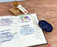 Opakowanie Stempel mapa świata - kontynenty i oceany
