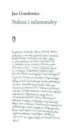 Sukna i salamandry. Autor: Gondowicz Jan. SmakLiter.pl Okładka książki Sukna i salamandry