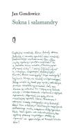 Sukna i salamandry. Autor: Gondowicz Jan. SmakLiter.pl Okładka książki Sukna i salamandry