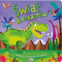 Świat dinozaurów. Zabawa z ruchomymi obrazkami. Autor: Opracowanie zbiorowe. SmakLiter.pl Okładka książki Świat dinozaurów. Zabawa z ruchomymi obrazkami