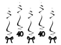 Opakowanie Świderki 40 z kokardkami czarne 50cm 5szt