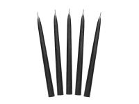 Opakowanie Świeca stożkowa matowa czarna 24cm 10szt
