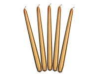 Opakowanie Świeca stożkowa metalizowana złoty 29cm 10szt