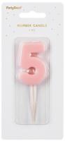 Opakowanie Świeczka 5 jasno różowa 5,5cm