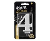 Opakowanie Świeczka B&C 4 metalik srebrna 8,0cm