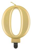 Opakowanie Świeczka cyferka 0 Beauty&Charm metalik złota 8cm