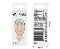 Opakowanie Świeczka cyferka 0 tęczowa 8,5cm