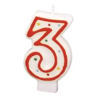 Opakowanie Świeczka cyferka 3 kropki 7,3cm