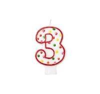 Opakowanie Świeczka cyferka 3 kropki 7,6cm