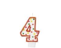 Opakowanie Świeczka cyferka 4 kropki 7,6cm