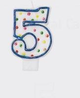 Opakowanie Świeczka cyferka 5 kropki 7,6cm