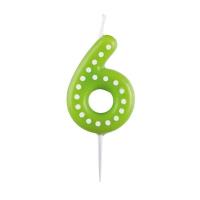 Opakowanie Świeczka cyferka 6 kropki i paski