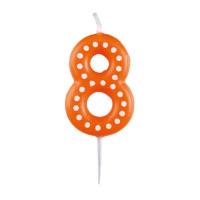 Opakowanie Świeczka cyferka 8 kropki i paski