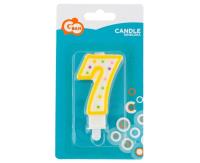 Opakowanie Świeczka cyfra 7 z kropeczkami 7.5cm